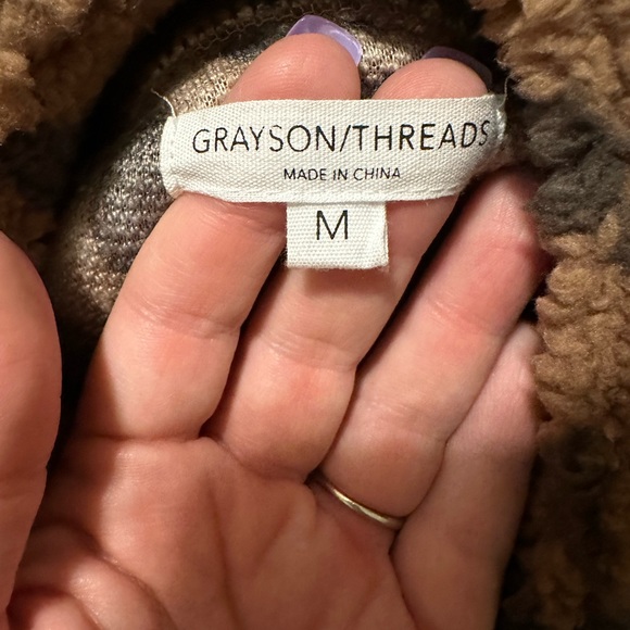 Grayson Threads Long Sleeve, Leopard Print Super Soft Zipper Pull Over - Picture 3 of 7